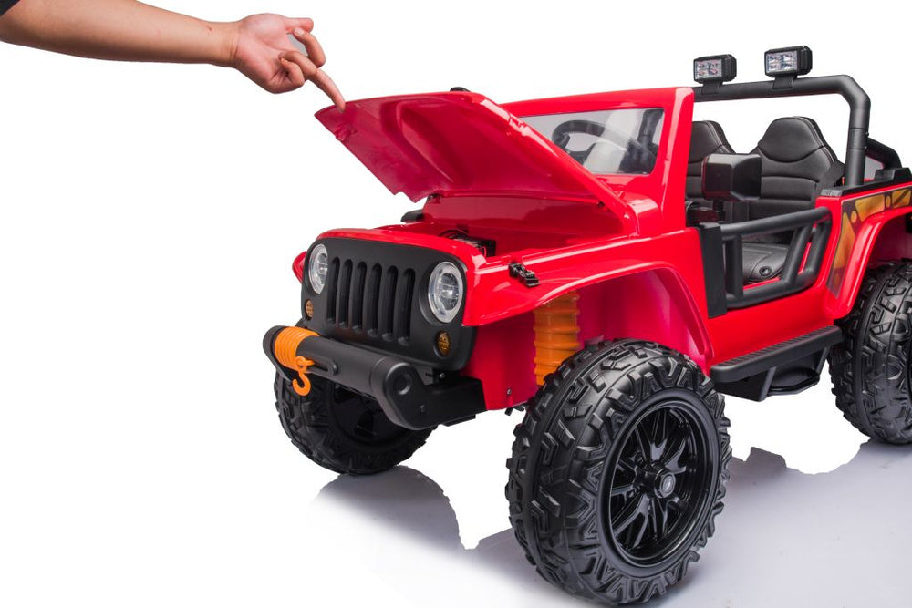 Vienvietis elektromobilis vaikams Jeep Extreme iki 100 kg XB-1118, raudonas