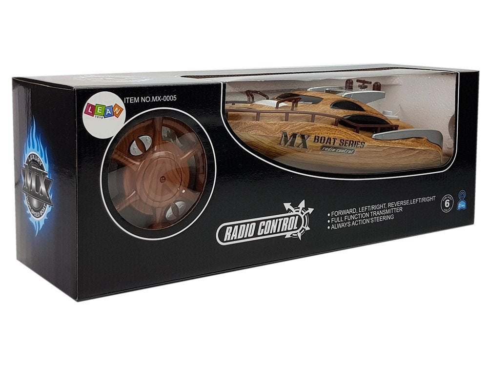 Nuotoliniu būdu valdomas kateris 38 cm, medžio spalvos