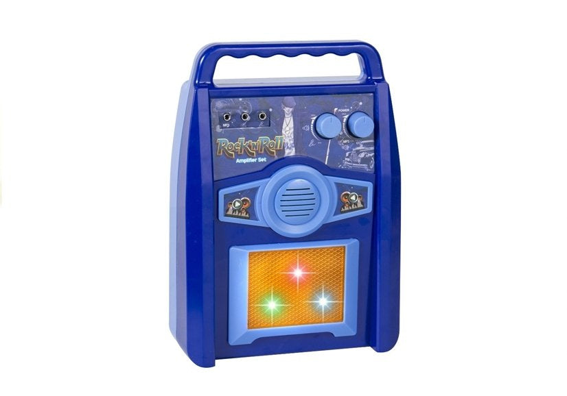 Interaktyvi gitara su mikrofonu ir stiprintuvu, mėlyna