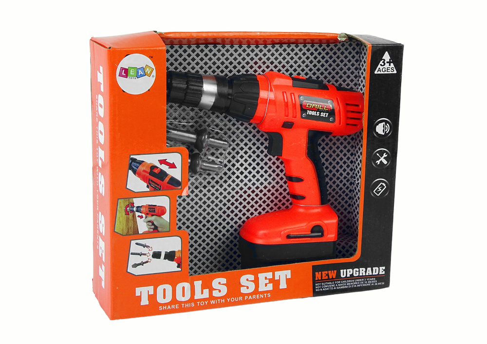 Vaikiškas elektrinis gręžtuvas su priedais