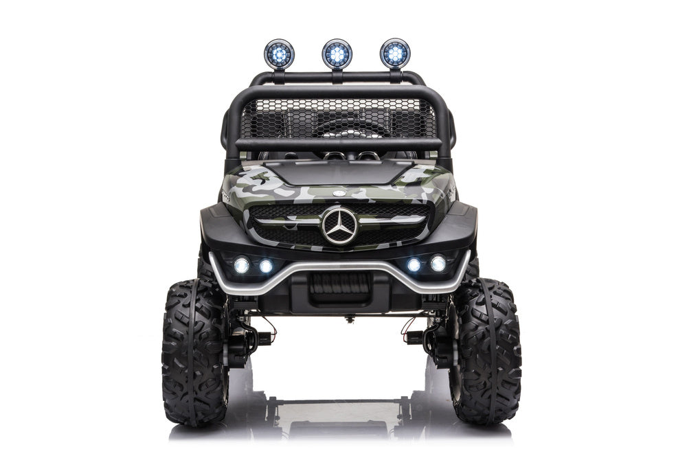 Vaikiškas vienvietis elektromobilis Mercedes Benz Unimog S, kamufliažas lakuotas