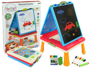 3 viename Magnetinė ir kreidos lenta + mėlynas žaidimų stalas