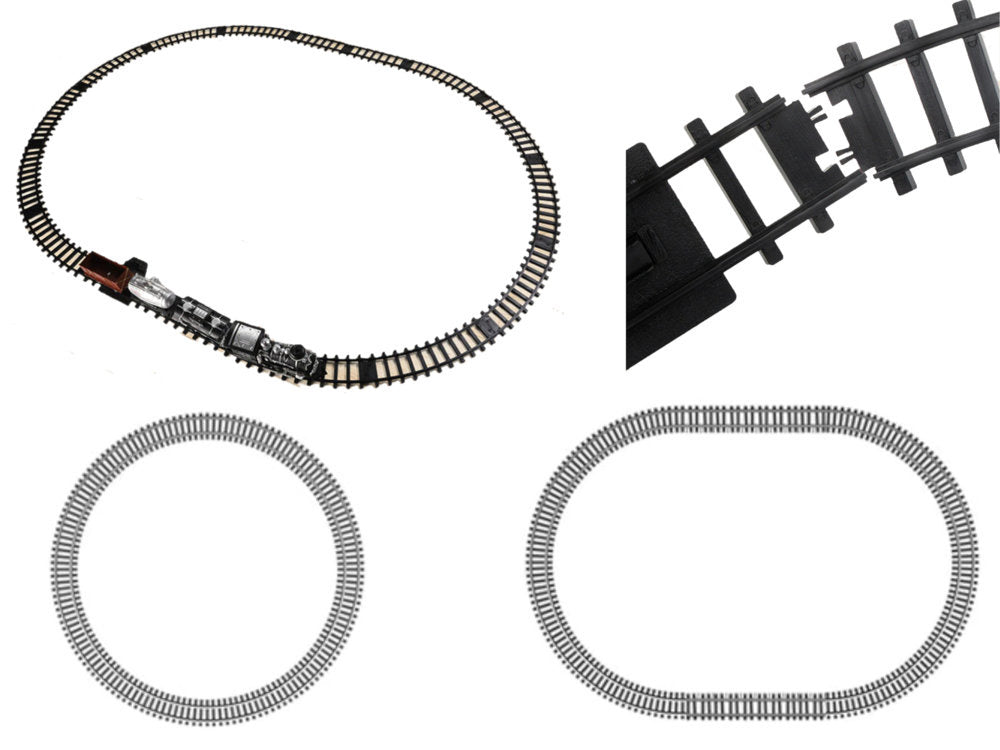 Didžiulis traukinio rinkinys su garų, šviesos ir garso efektais 206,5 cm
