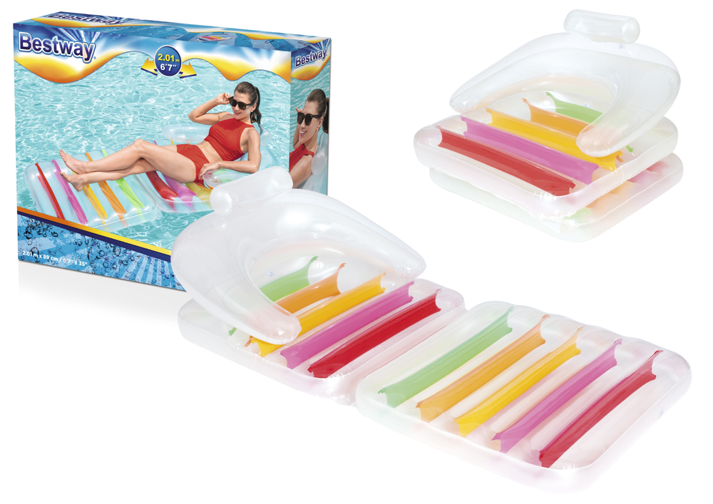 Pripučiamas čiužinys fotelis 201 x 89 cm, permatomas