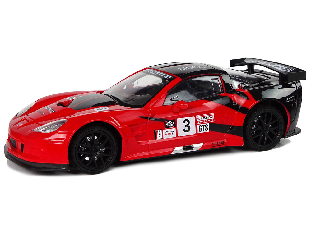 Radijo bangomis valdomas sportinis automobilis Corvette C6.R 1:18 raudonas