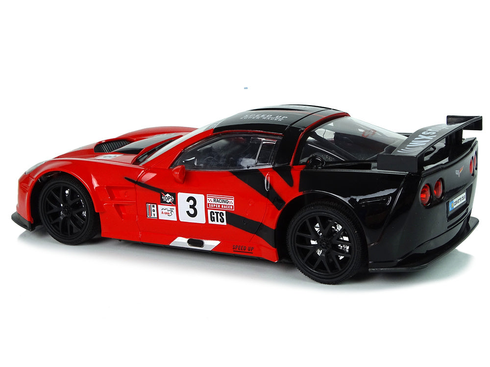 Radijo bangomis valdomas sportinis automobilis Corvette C6.R 1:18 raudonas