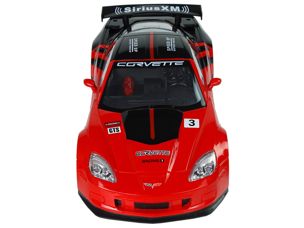 Radijo bangomis valdomas sportinis automobilis Corvette C6.R 1:18 raudonas