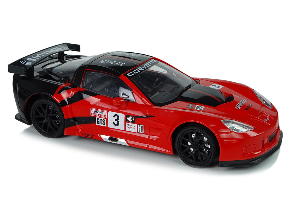 Radijo bangomis valdomas sportinis automobilis Corvette C6.R 1:18 raudonas