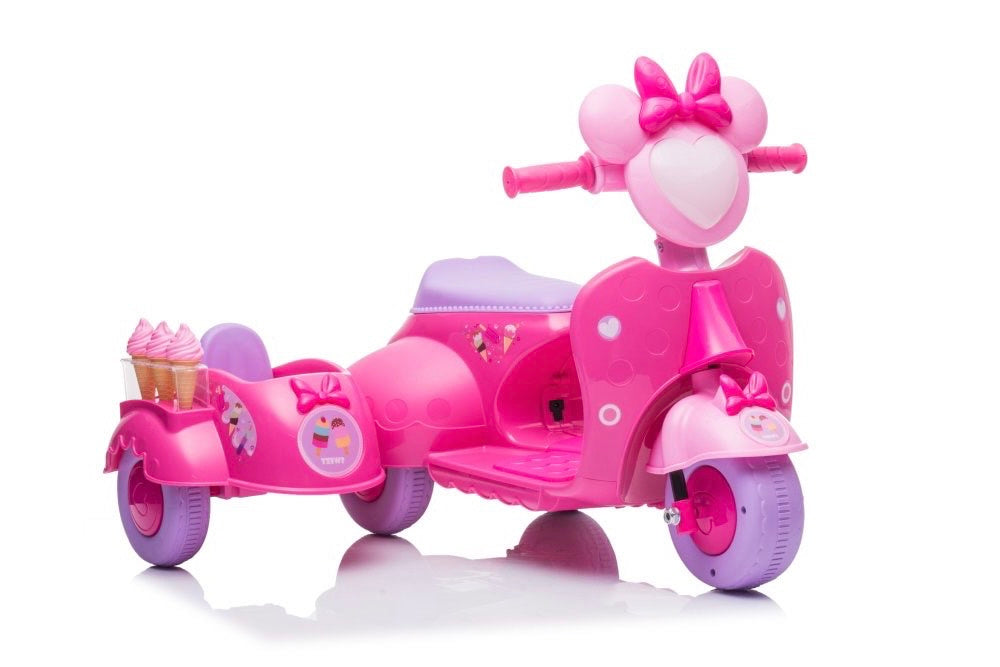 Elektrinis motociklas vaikams JT5258 „Ledų parduotuvė“, rožinis