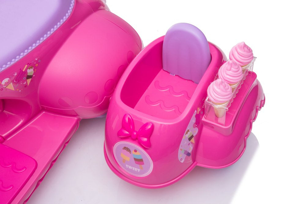 Elektrinis motociklas vaikams JT5258 „Ledų parduotuvė“, rožinis