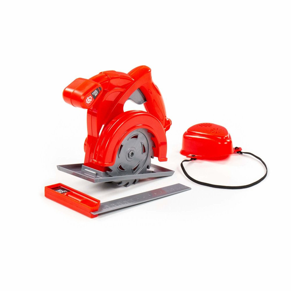 Įrankių rinkinys: diskinis pjūklas, kampainis ir apsauginė kaukė