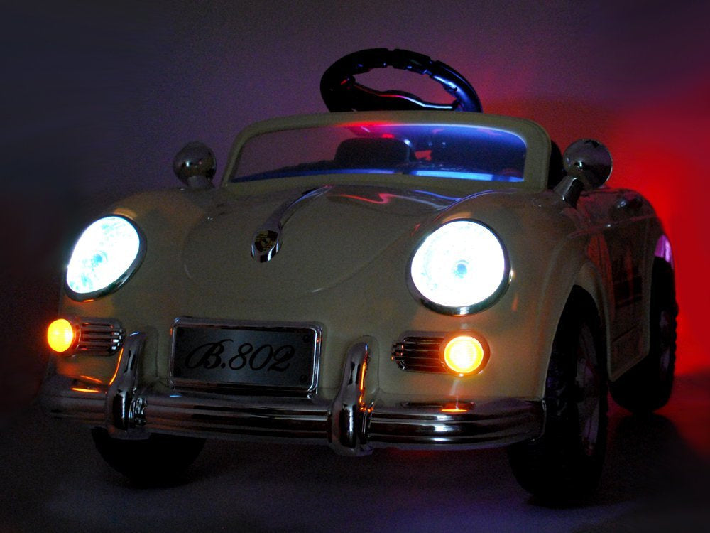 Vienvietis retro elektromobilis vaikams Befinement, auksinis lakuotas