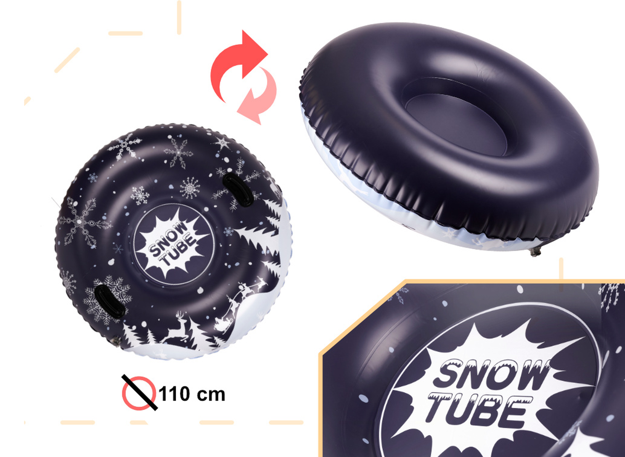 Pripučiama sniego čiuožynė, juoda