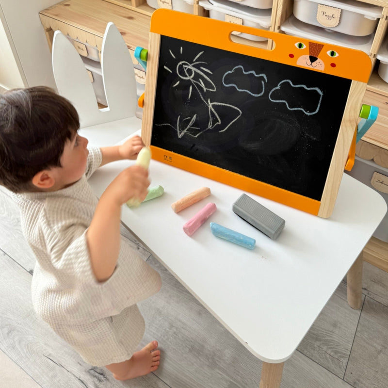 Dvipusė medinė 2 in 1 magnetinė piešimo lenta, Tooky Toy