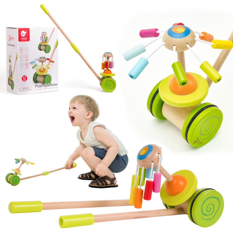 Medinė stumiama karuselė - vaivorykštė, Classic World