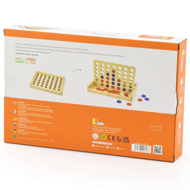 Medinis dėlionių žaidimas vaikams „4 in a Row“, VIGA