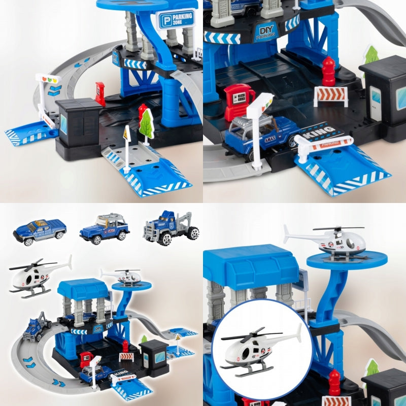 Daugiaaukštė policijos automobilių stovėjimo aikštelė su priedais 43 vnt. WOOPIE