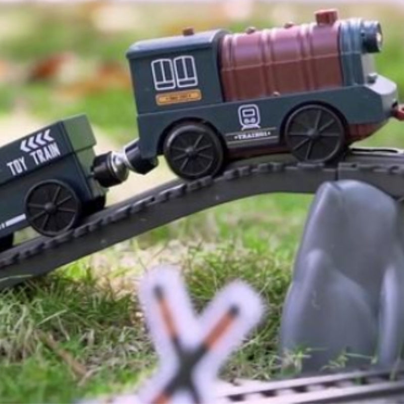 Elektrinis XXL traukinio rinkinys su bėgiais 90 vnt. WOOPIE