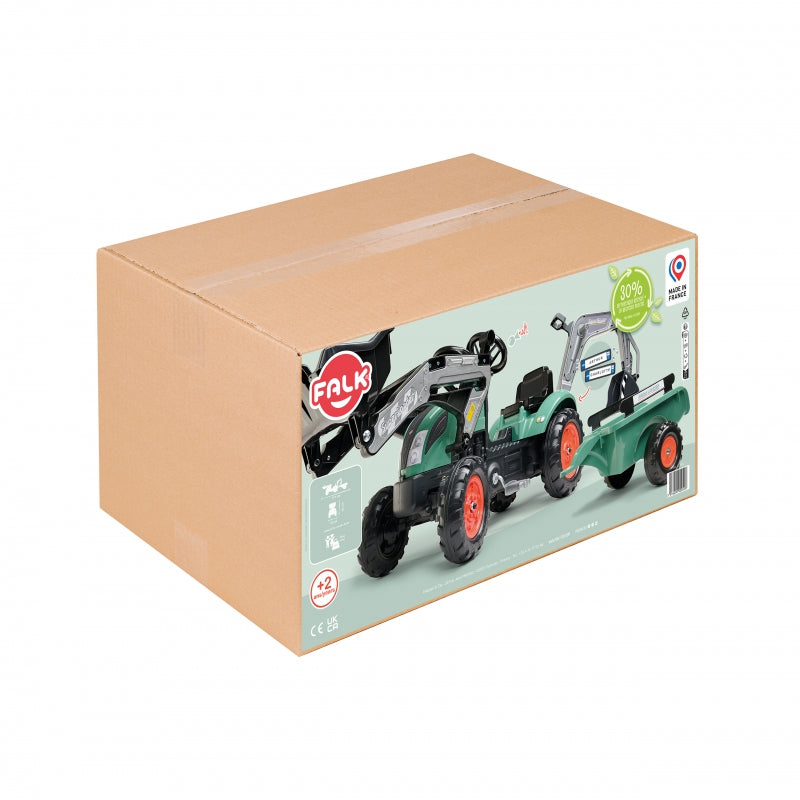 Ekskavatorius-krautuvas su pedalais ir priekaba FALK Farm Lander