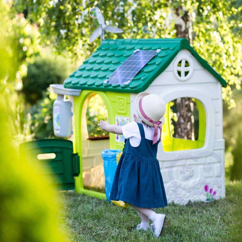 Žaidimų namelis su saulės baterija, eco rūšiavimu ir vėjo malūnėliu, Feber