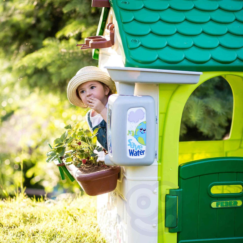 Žaidimų namelis su saulės baterija, eco rūšiavimu ir vėjo malūnėliu, Feber
