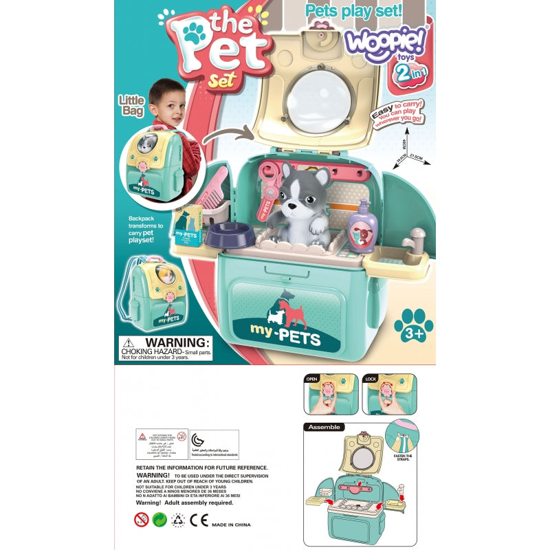 Nešiojamasis gyvūnų grožio salonas 2in1 kuprinėje, WOOPIE