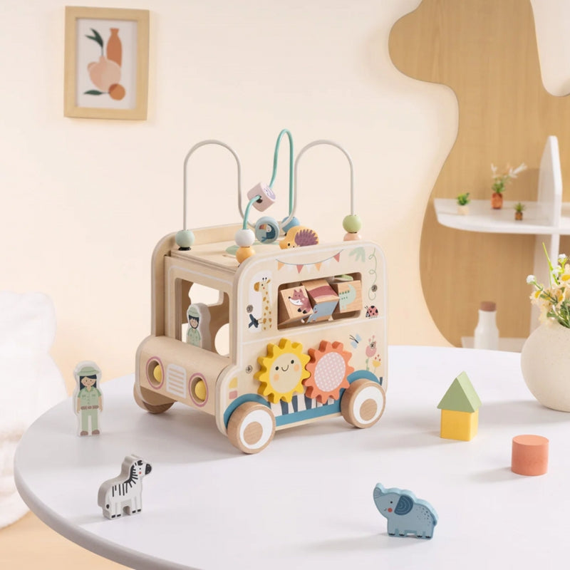 Medinis veiklos kubas - automobilis vaikams WOOPIE GREEN