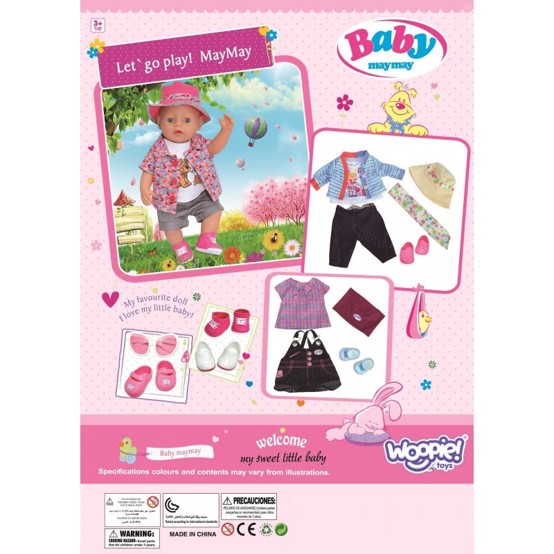 Suknelė lėlei su zuikučiais 43-46 cm, WOOPIE