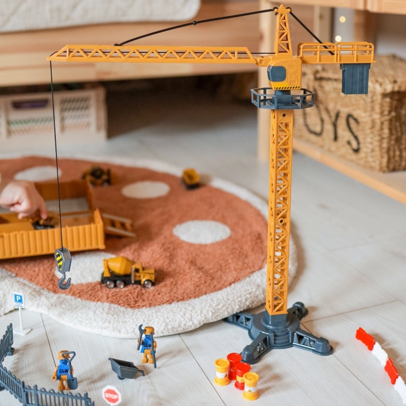 Sunkvežimių 6in1 statybinis rinkinys su kranu ir priedais, WOOPIE