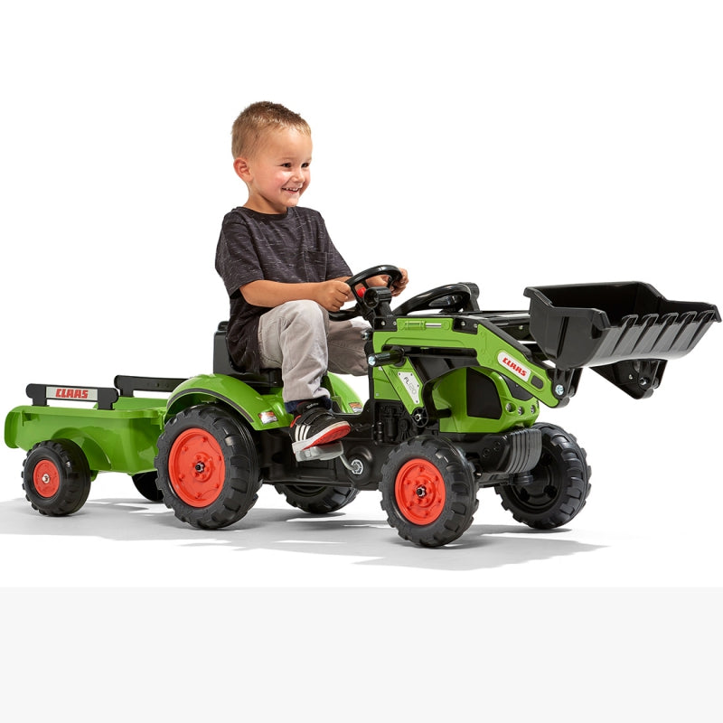 Minamas traktorius su priekaba ir kaušu, žalias, Flak