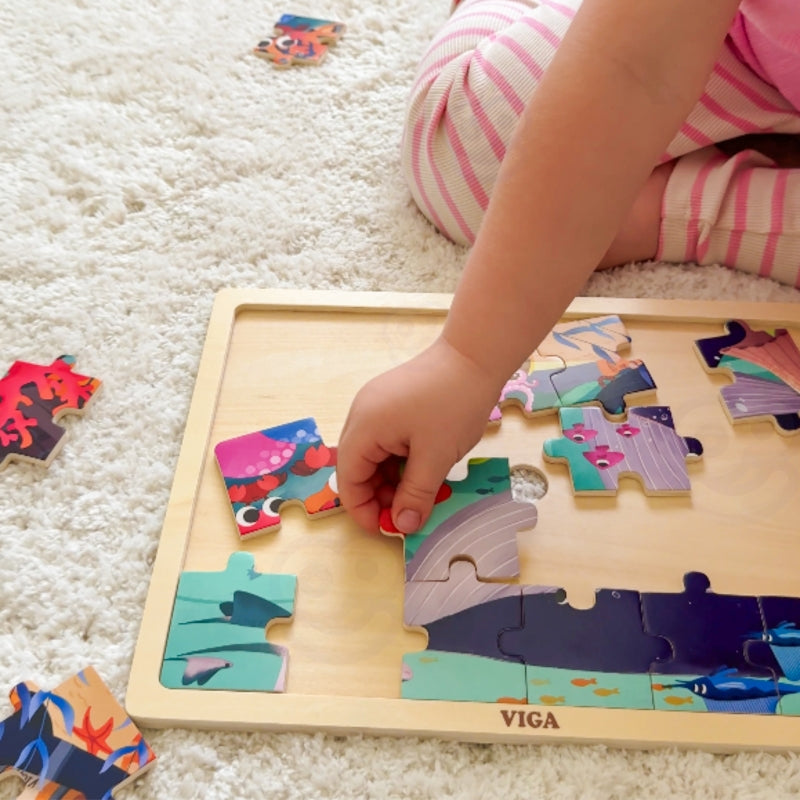 Medinė dėlionė 24 el, jūros paslaptys, VIGA