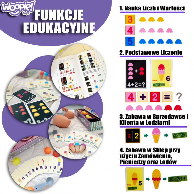 Vaikiška ledų parduotuvė su priedais 87 el, WOOPIE