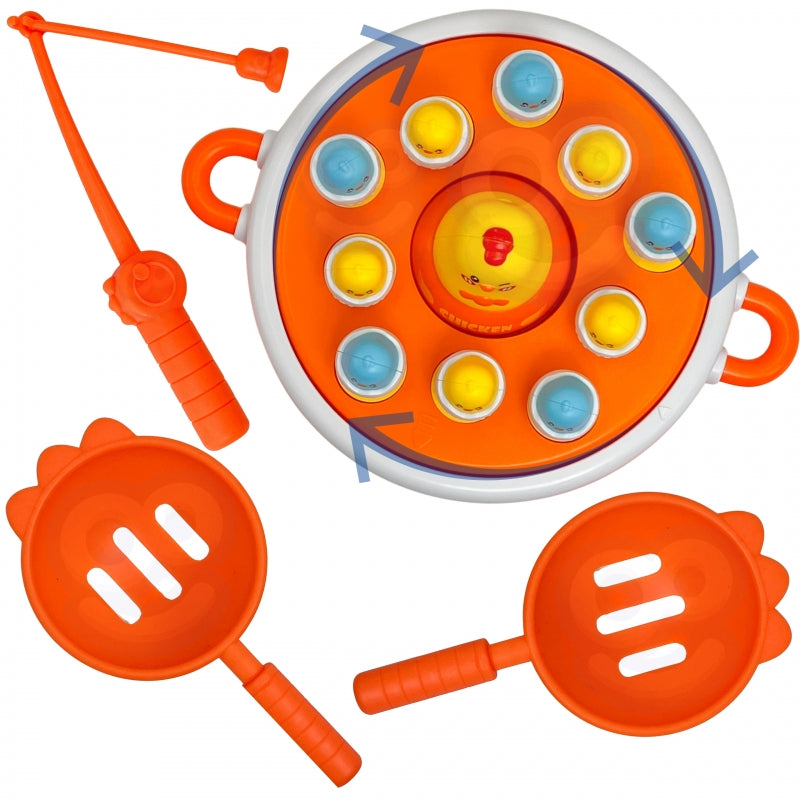 Arkadinis viščiukų žvejybos žaidimas vaikams 4in1, WOOPIE