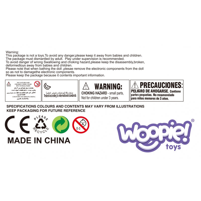 Lėlė su garso efektais, rožinė, WOOPIE