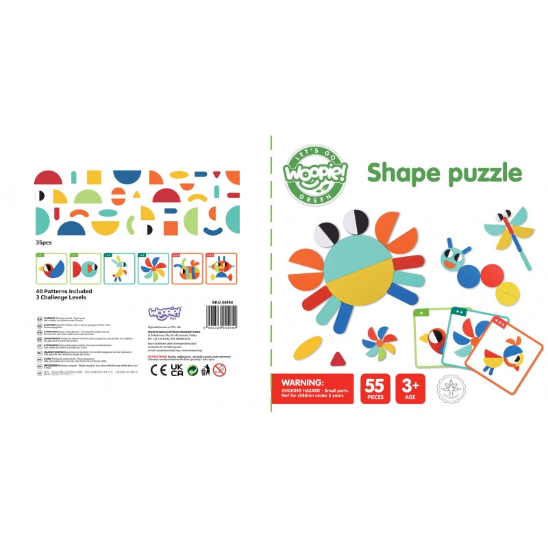 Medinė Montessori dėlionė 55 detalės, Woopie