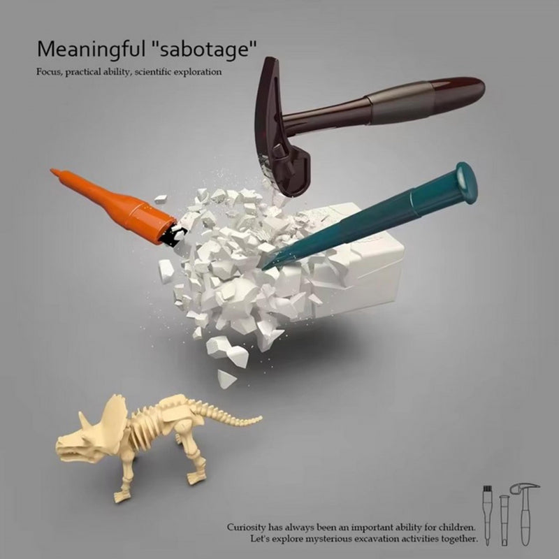 Mažasis archeologo kasinėjimų rinkinys, 6 dinozaurų skeletai, WOOPIE