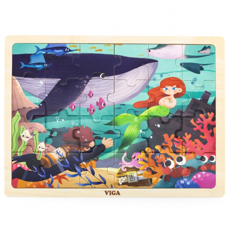 Medinė dėlionė 24 el, jūros paslaptys, VIGA