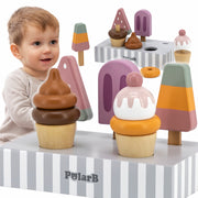 Mediniai spalvoti ledai 5 vnt. su stovu Viga PolarB