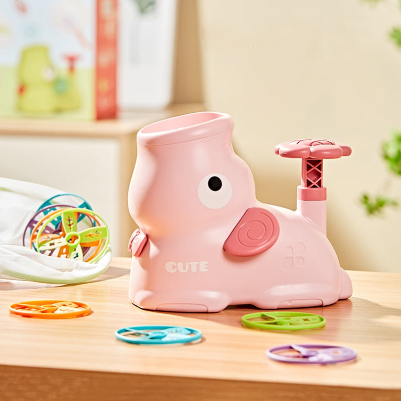 Arkadinis žaidimas sugauk diską, dramblis, rožinis, WOOPIE