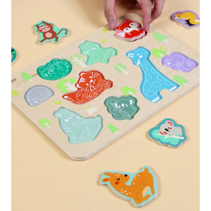 Medinė dėlionė vaikams „Safario gyvūnai“, Classic World