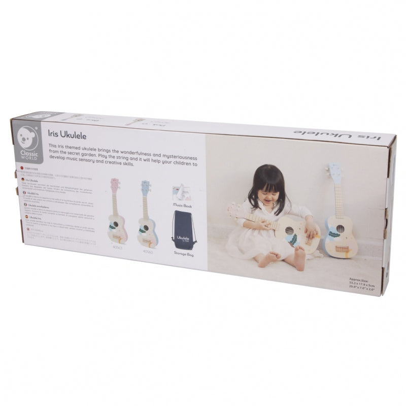 Medinė, vaikiška ukulėlė CLASSIC WORLD, mėlyna