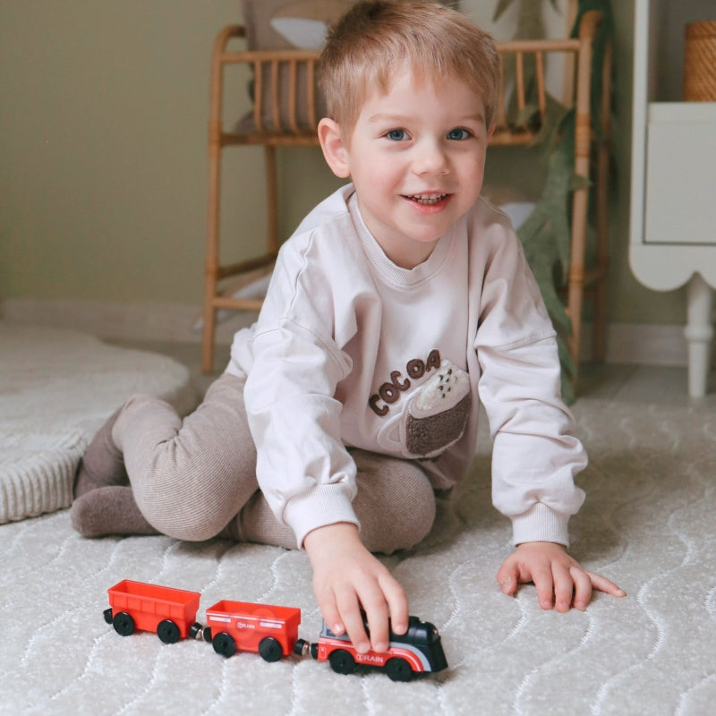 Elektrinis traukinio rinkinys su ūkio gyvūnais 70 vnt., WOOPIE