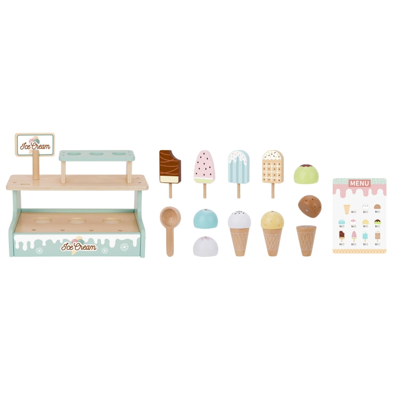 Medinis ledų parduotuvės prekystalio rinkinys 16 el., WOOPIE GREEN