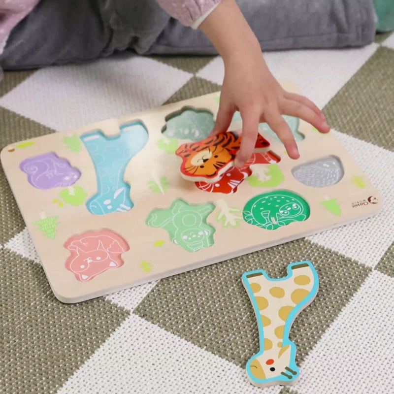 Medinė dėlionė vaikams „Safario gyvūnai“, Classic World