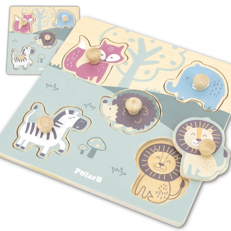 Medinė dėlionė vaikams, gyvūnai, Viga