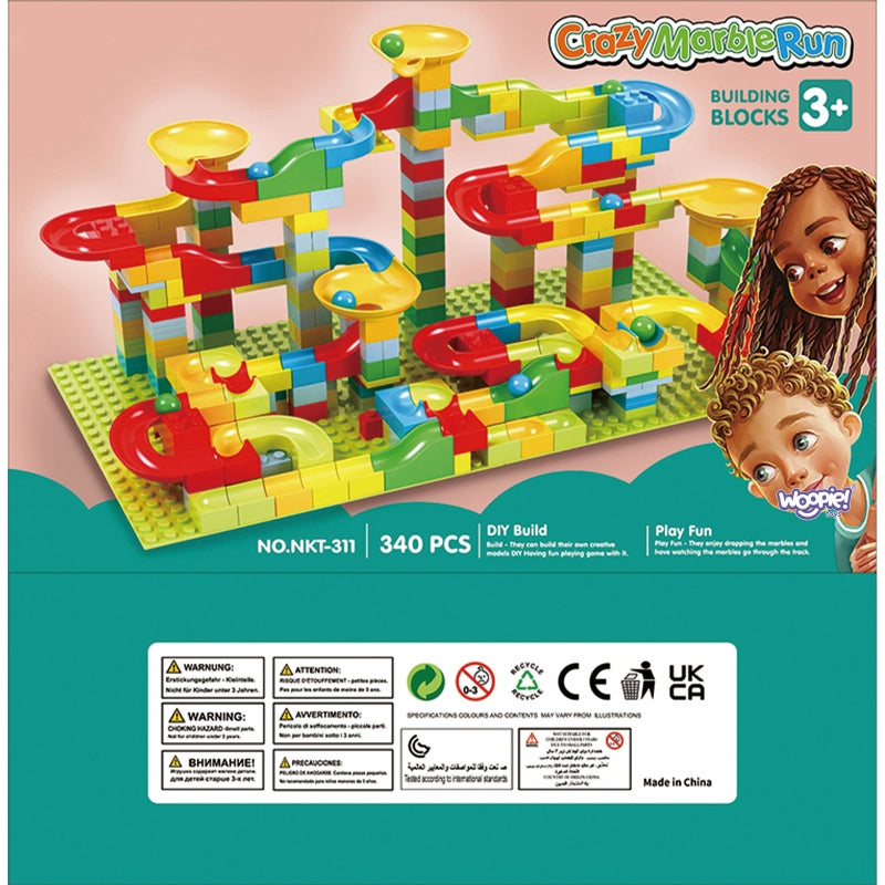 Kamuoliukų trasos kaladėlių rinkinys 340 el, WOOPIE