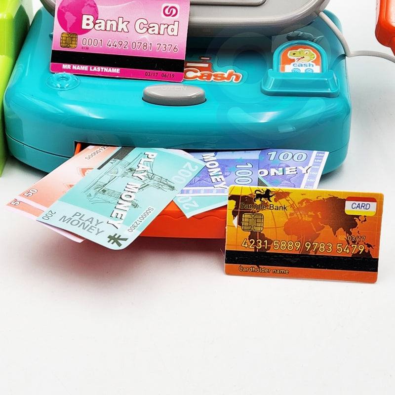 Žaislinio kasos aparato su priedais rinkinys, WOOPIE, mėlynas