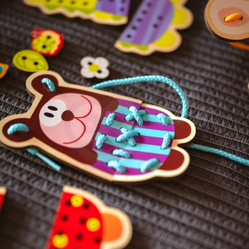 Medinis siuvimo rinkinys vaikams „Gyvūnai“ 5in1, WOOPIE GREEN