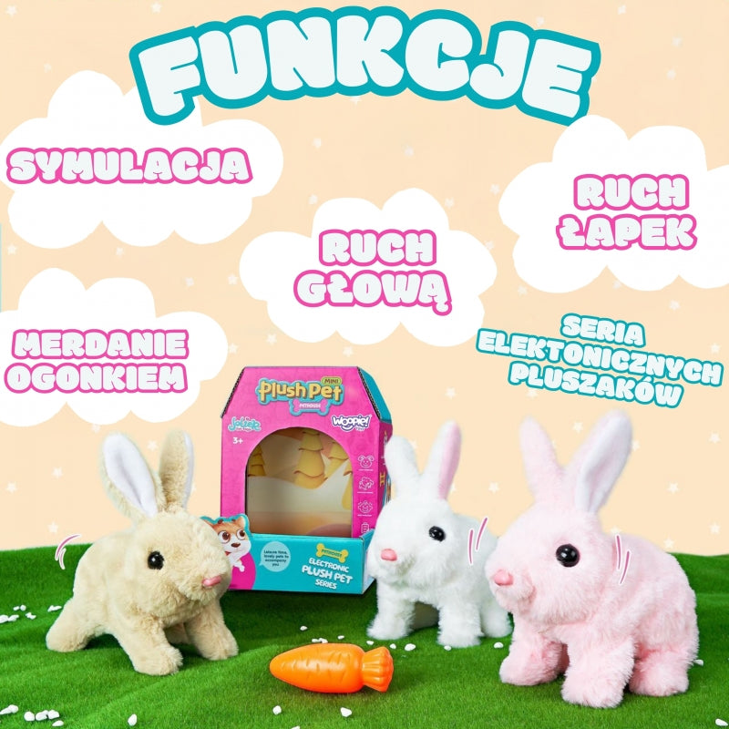 Interaktyvus minkštas uikis su morka, rudas, WOOPIE