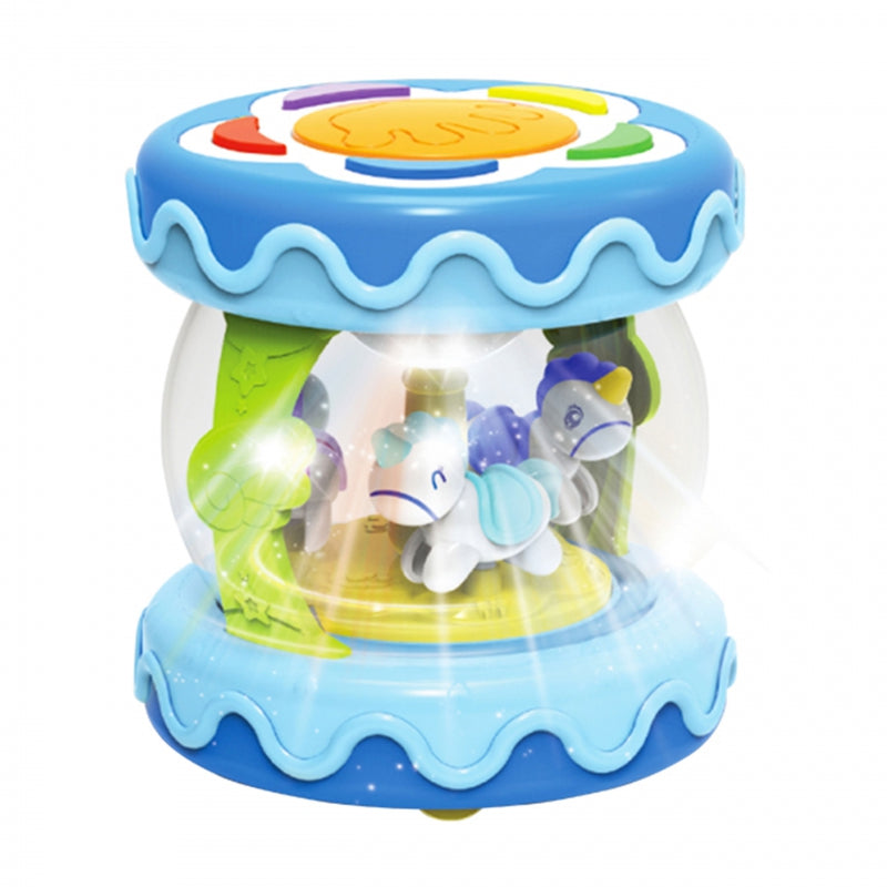 Muzikinis būgnelis su šviesa, mėlynas,  WOOPIE